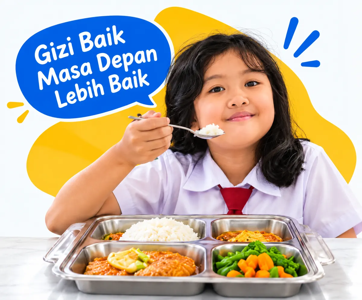Anak menikmati makanan bergizi dari program MBG
